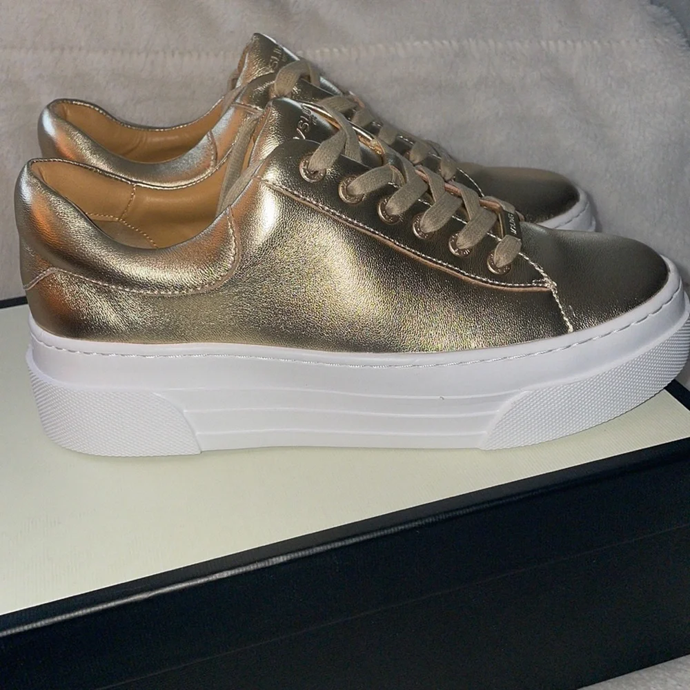 NWT J/SLIDES AMANDA Gold Leather - Picture 11 of 15